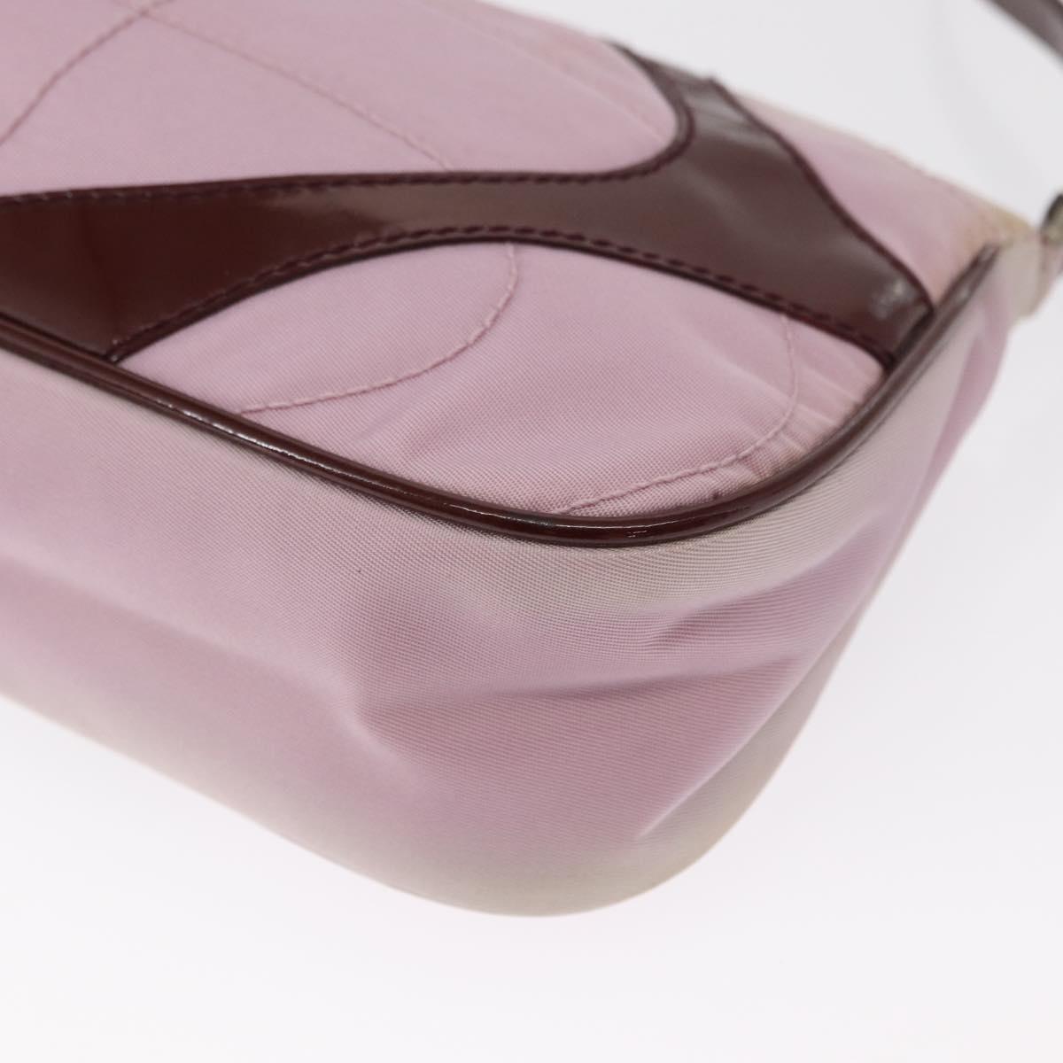 PRADA Shoulder Bag Nylon Pink Silver Auth 156460