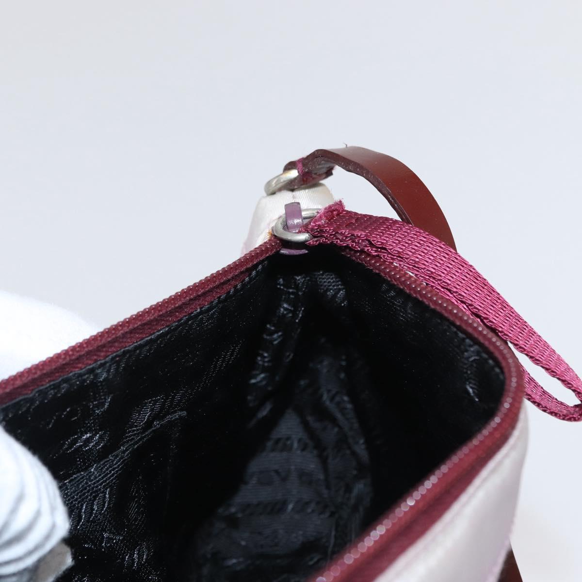 PRADA Shoulder Bag Nylon Pink Silver Auth 156460