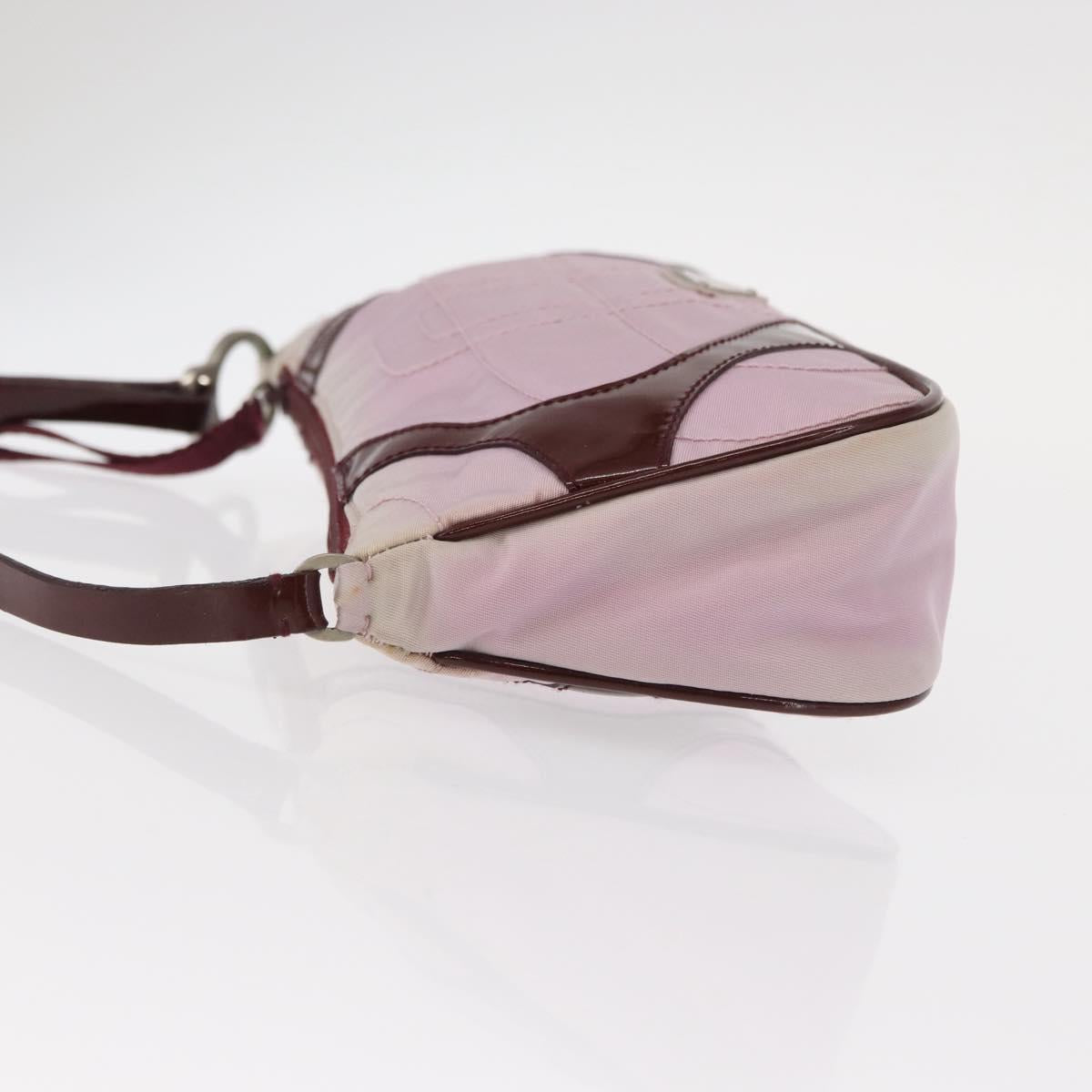 PRADA Shoulder Bag Nylon Pink Silver Auth 156460