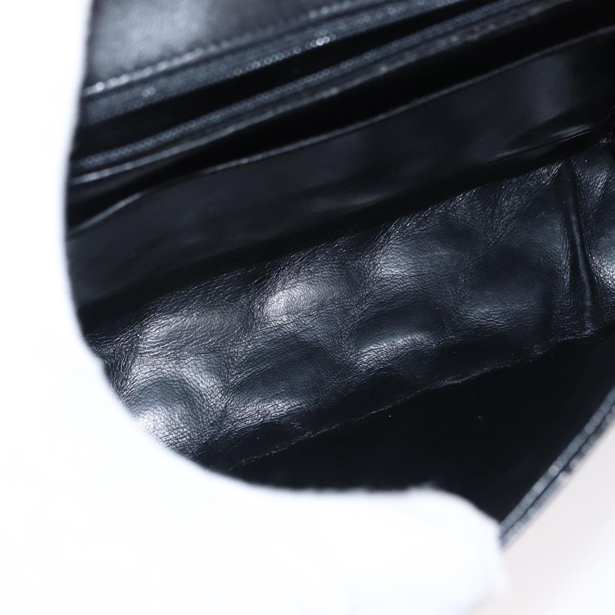 CHANEL Matelasse Chain Shoulder Bag Leather Black Gold CC Auth 156461