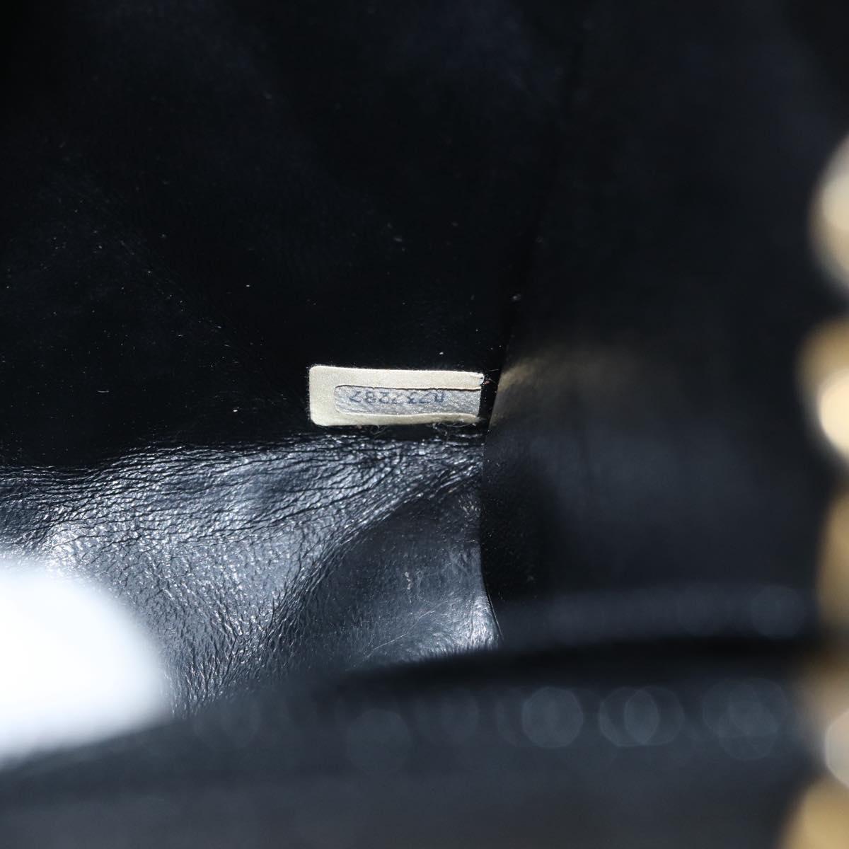 CHANEL Matelasse Chain Shoulder Bag Leather Black Gold CC Auth 156461