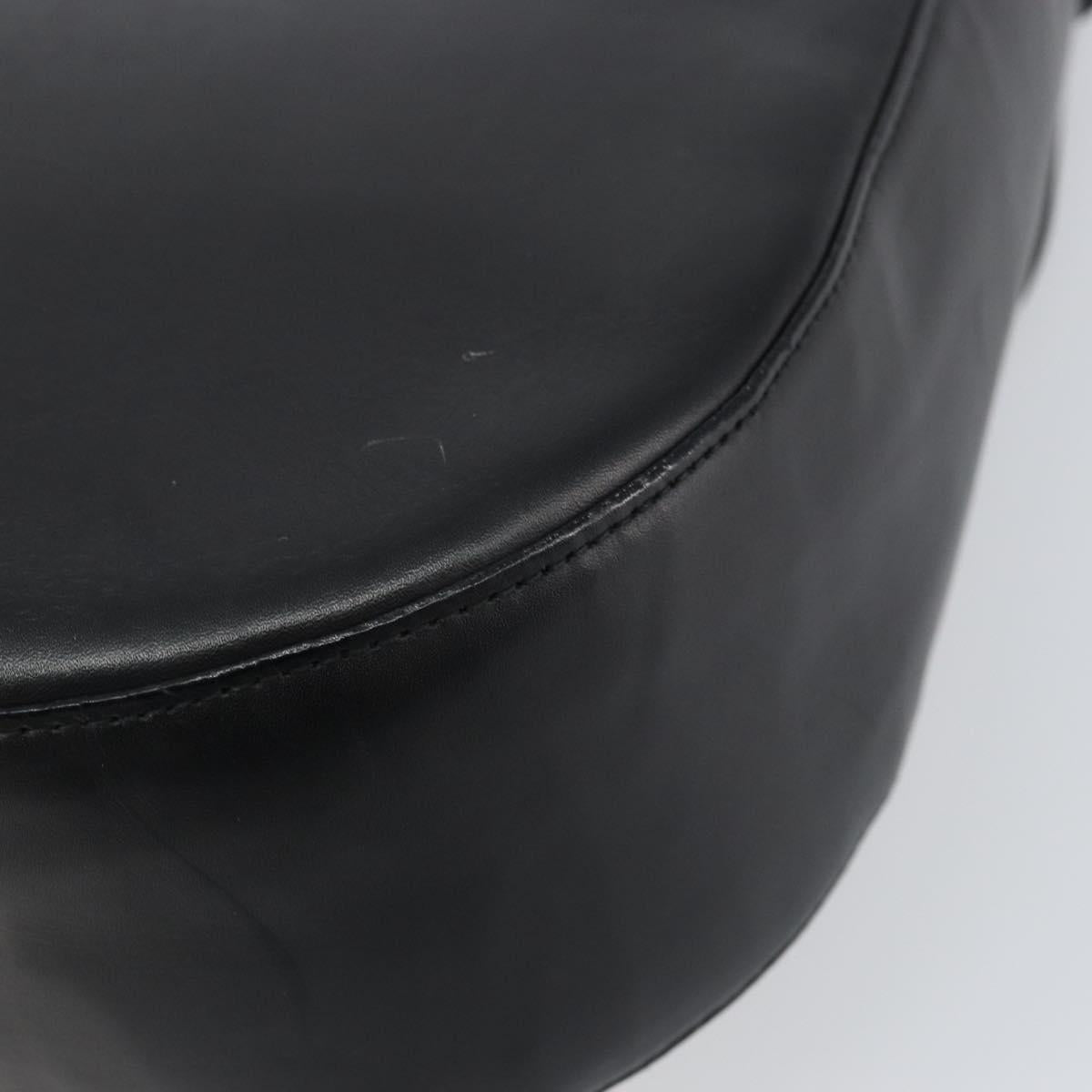 Salvatore Ferragamo Gancini Shoulder Bag Leather Black Gold Auth 156463
