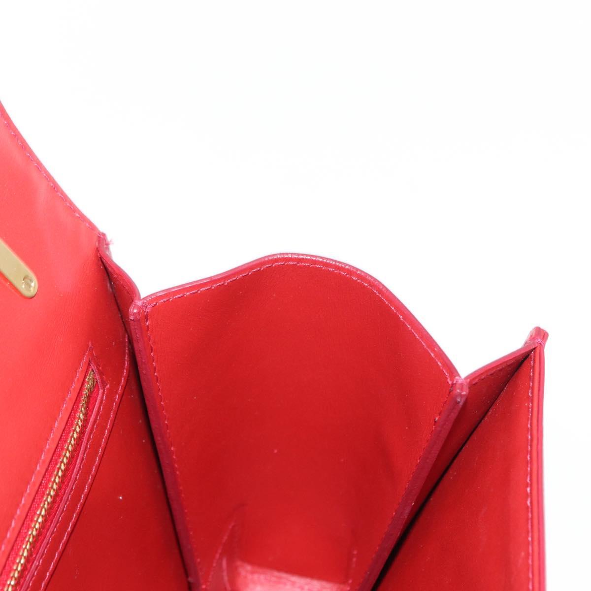 Salvatore Ferragamo Chain Vala Shoulder Bag Leather Red Gold Auth 156466V