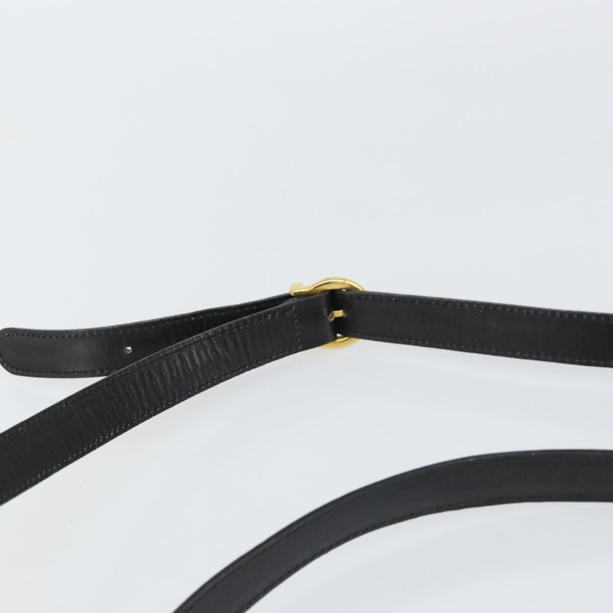 Salvatore Ferragamo Gancini Shoulder Bag Leather 2way Black Gold Auth 156467