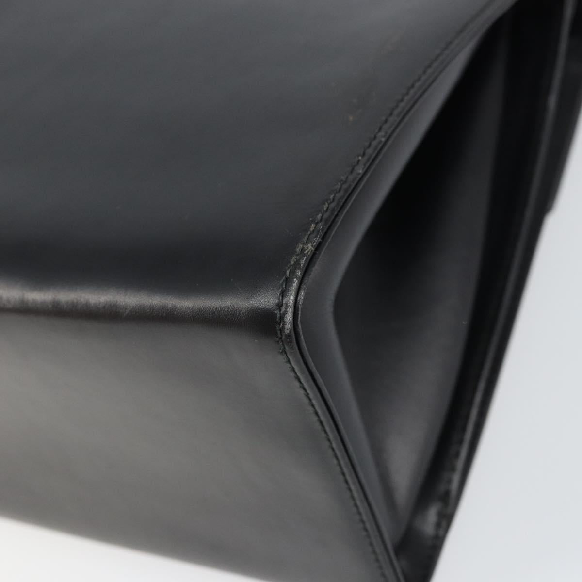 Salvatore Ferragamo Gancini Shoulder Bag Leather 2way Black Gold Auth 156467