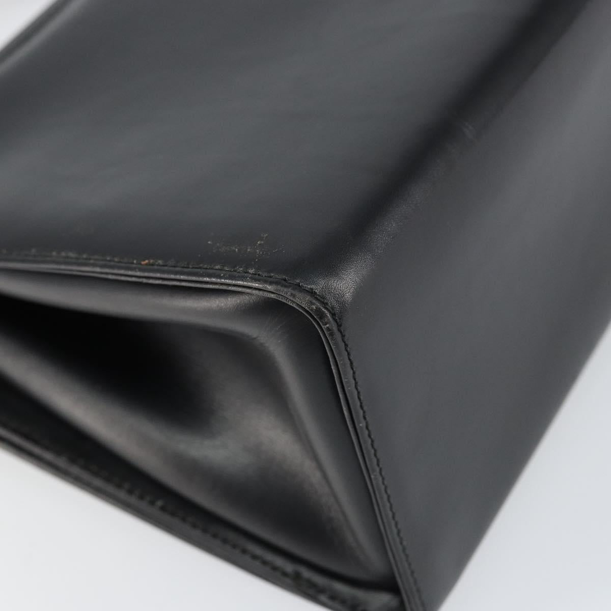 Salvatore Ferragamo Gancini Shoulder Bag Leather 2way Black Gold Auth 156467