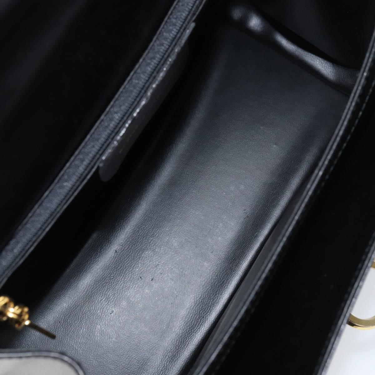 Salvatore Ferragamo Gancini Shoulder Bag Leather 2way Black Gold Auth 156467