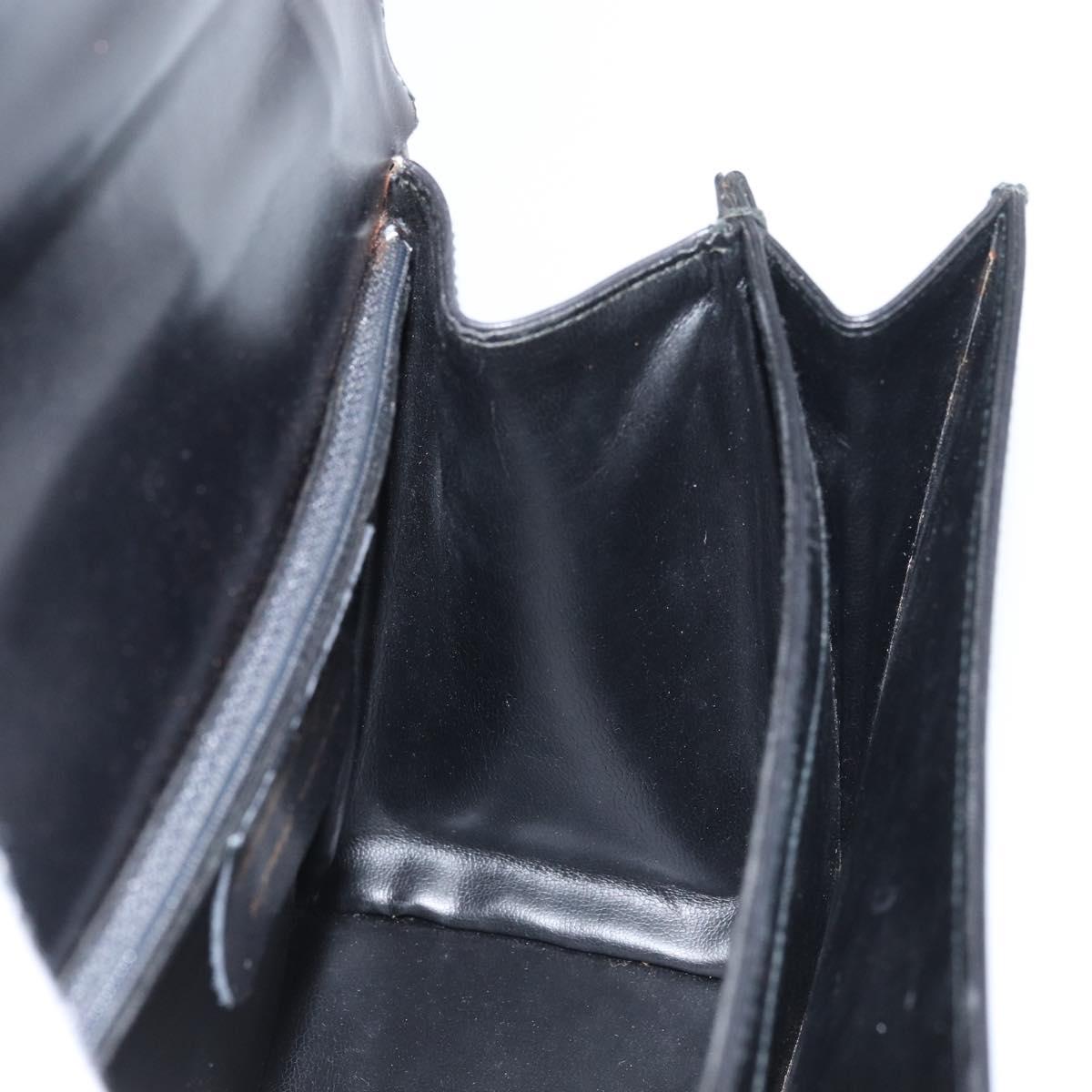 Salvatore Ferragamo Gancini Shoulder Bag Leather 2way Black Gold Auth 156467