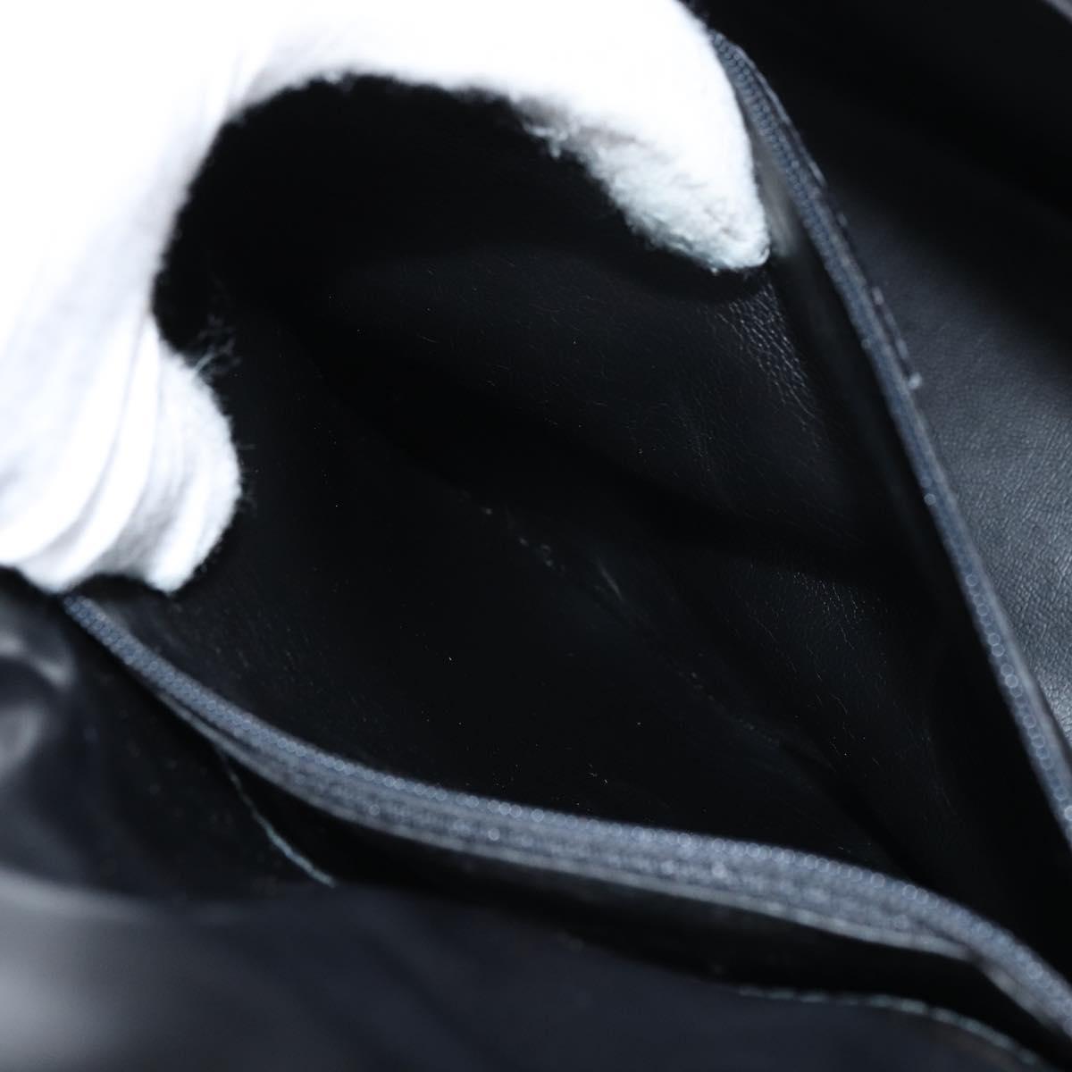 Salvatore Ferragamo Gancini Shoulder Bag Leather 2way Black Gold Auth 156467