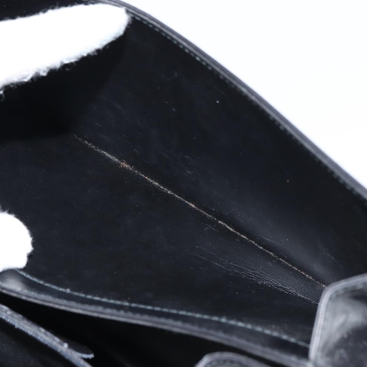 Salvatore Ferragamo Gancini Shoulder Bag Leather 2way Black Gold Auth 156467