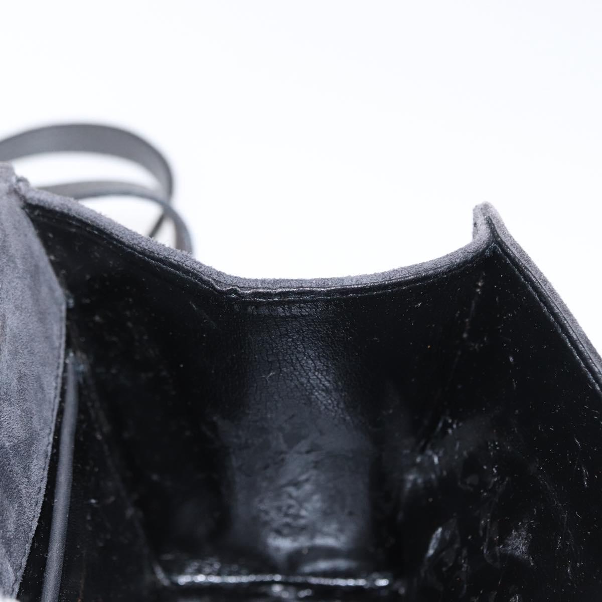 Salvatore Ferragamo Gancini Shoulder Bag Suede Gray Gold Auth 156470