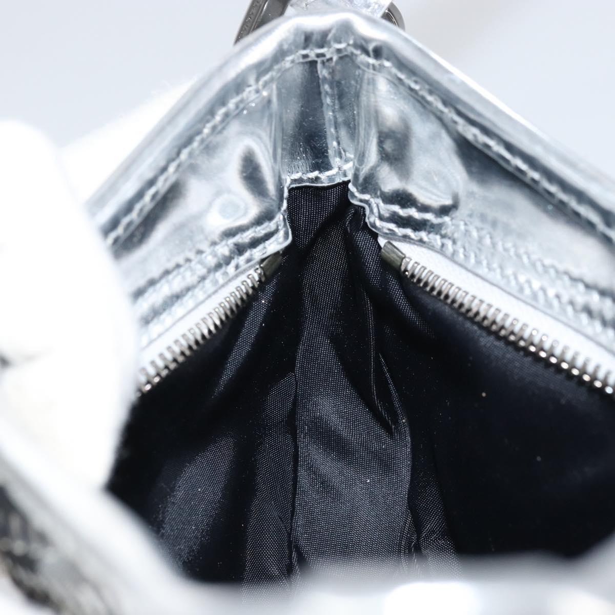 BURBERRY Nova Check Shoulder Bag PVC Silver Auth 156475