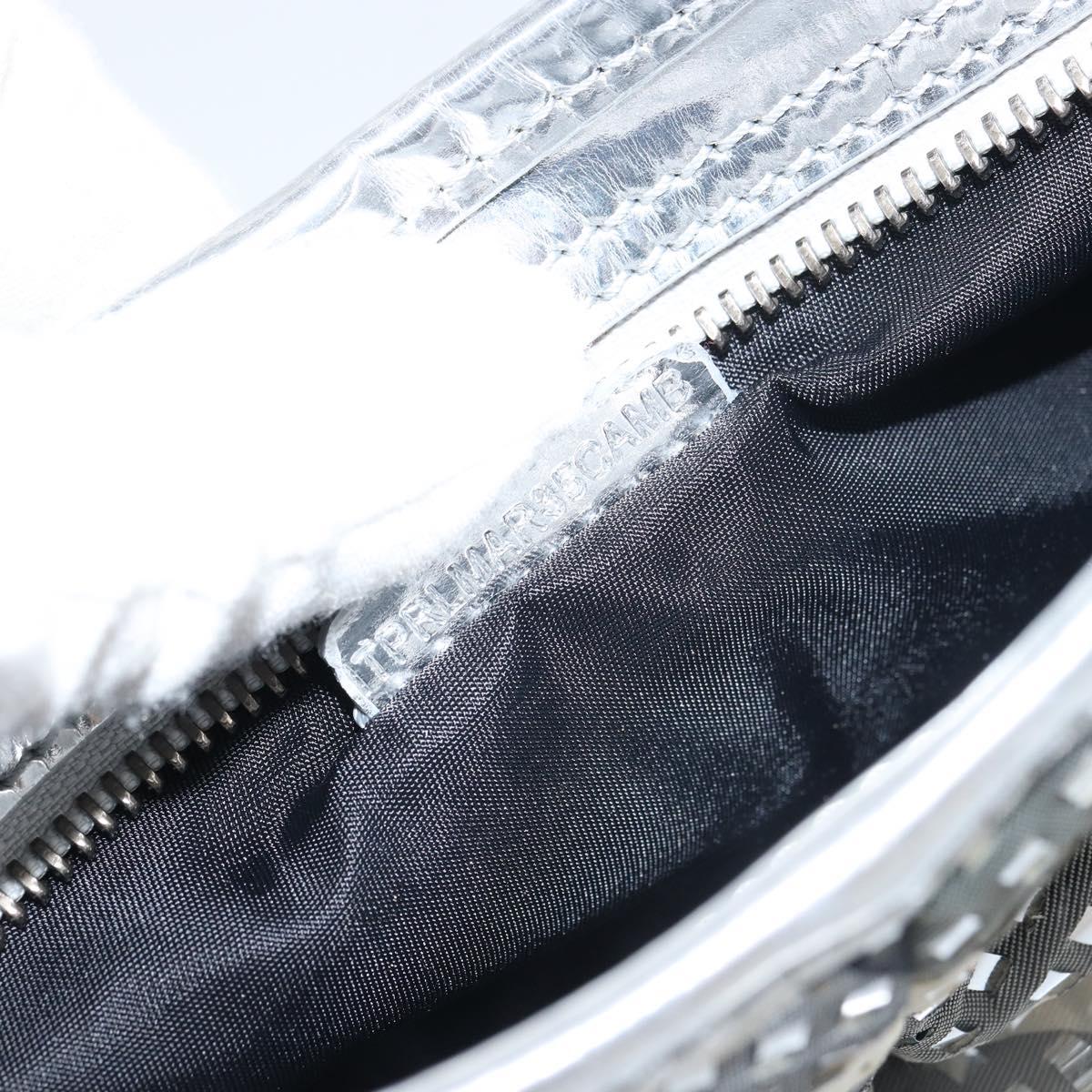 BURBERRY Nova Check Shoulder Bag PVC Silver Auth 156475