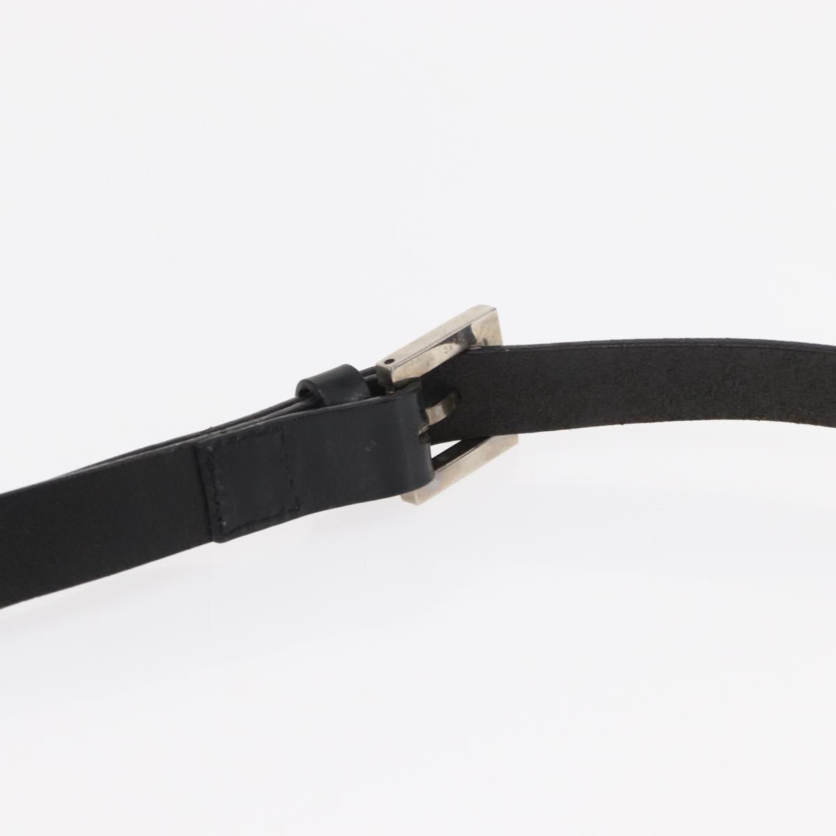 FENDI Zucca Canvas Shoulder Bag Black Silver Auth 156481