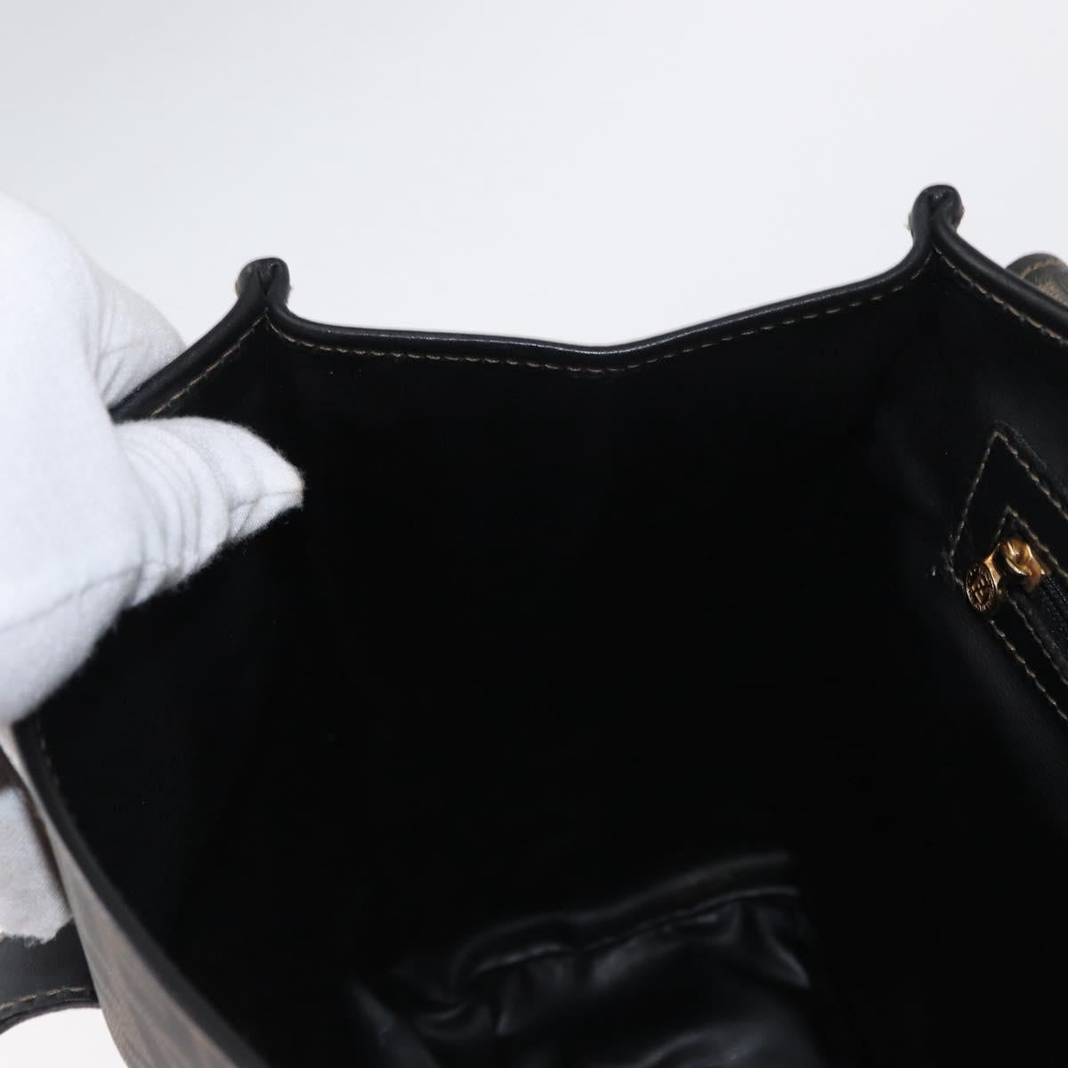 FENDI Zucca Canvas Tote Bag PVC Black Brown Auth 156482
