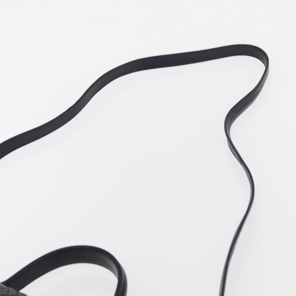 BALLY Shoulder Bag Leather 2way Navy Gold Auth 156489