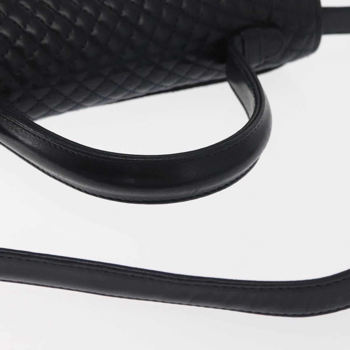 BALLY Shoulder Bag Leather 2way Navy Gold Auth 156489