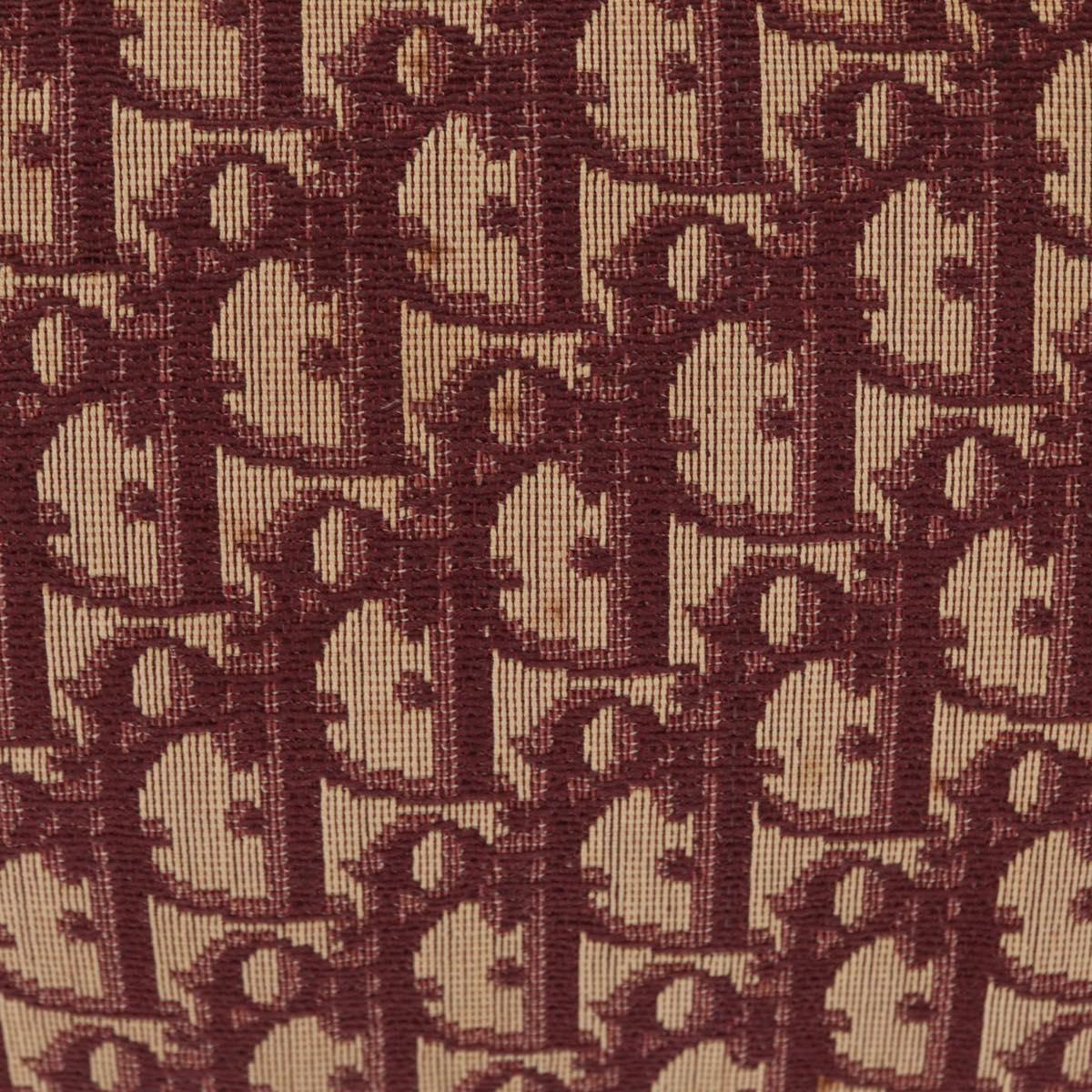 Christian Dior Trotter Canvas Chain Shoulder Bag Red Gold Auth 156497