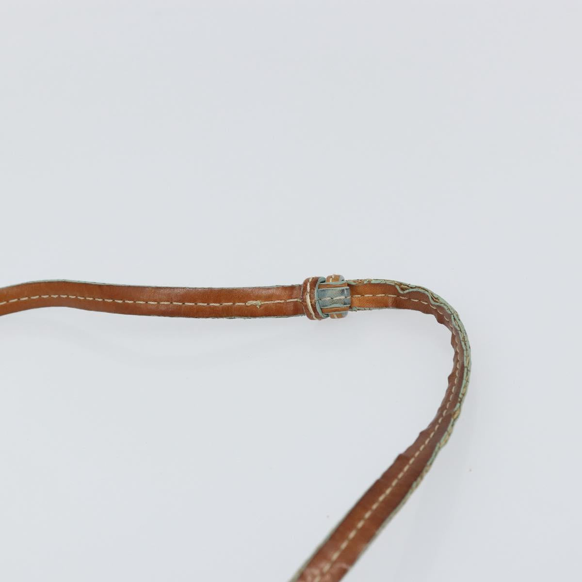 Christian Dior Trotter Canvas Romantic Shoulder Bag PVC Navy Silver Auth 156499