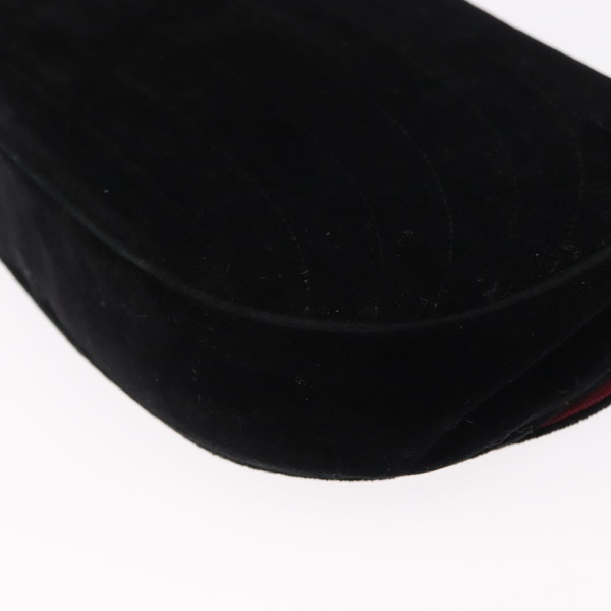 CHANEL Chain Shoulder Bag Velor Black Gold CC Auth 156502