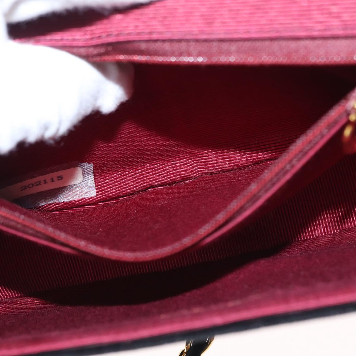 CHANEL Chain Shoulder Bag Velor Black Gold CC Auth 156502