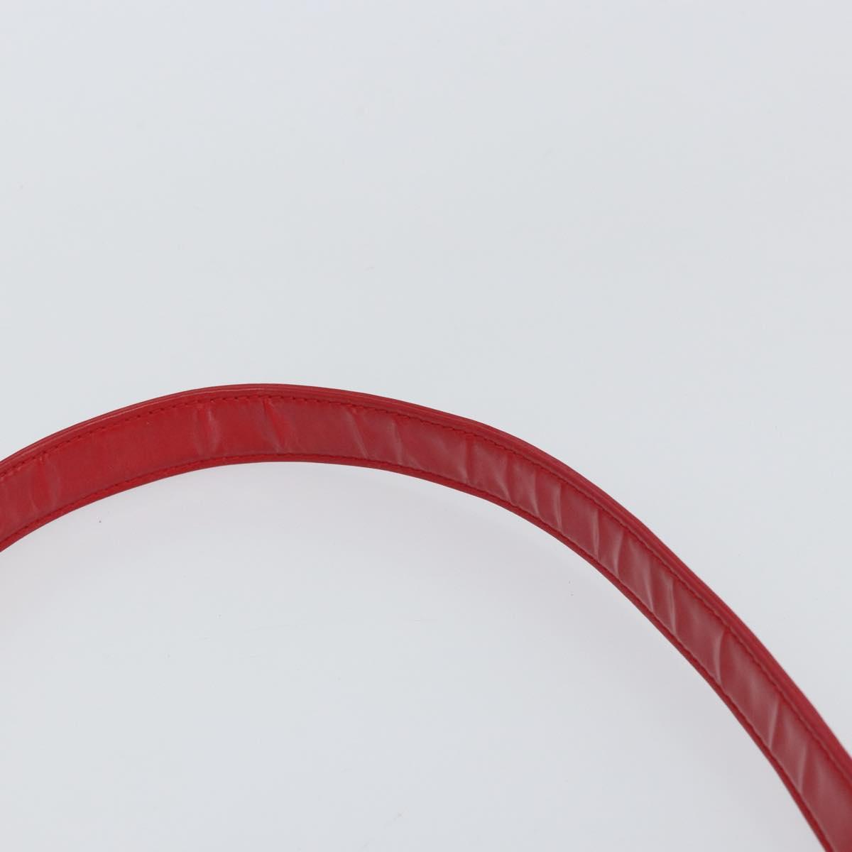 CHANEL Matelasse Vanity Hand Bag Patent leather 2way Red Gold CC Auth 156504