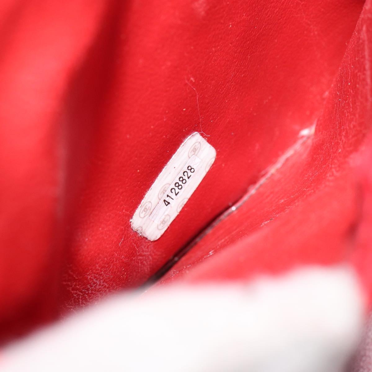 CHANEL Matelasse Vanity Hand Bag Patent leather 2way Red Gold CC Auth 156504