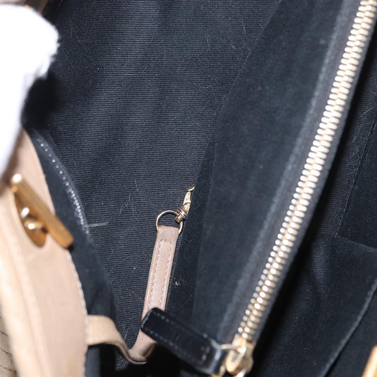 CHANEL Chain V stitch Shoulder Bag Lamb Skin Beige Gold CC Auth 156512