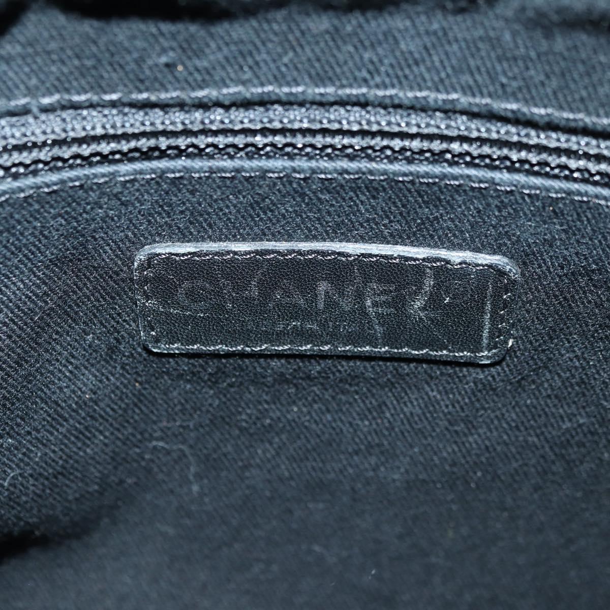 CHANEL Matelasse Chain Shoulder Bag Caviar Skin Black Silver CC Auth 156514V