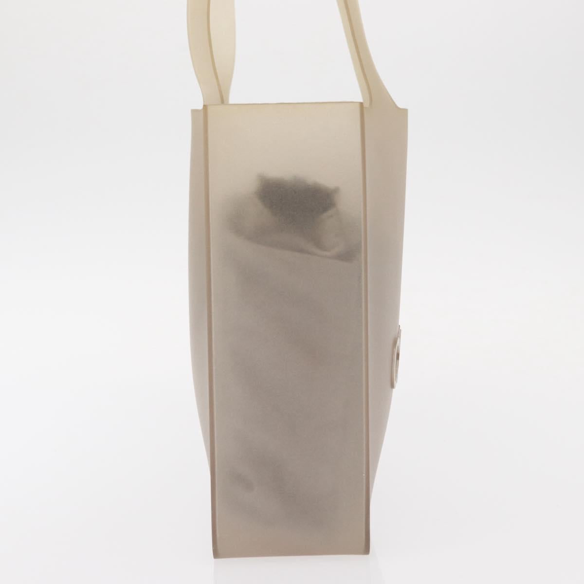 CHANEL Tote Bag rubber Gray CC Auth 156516