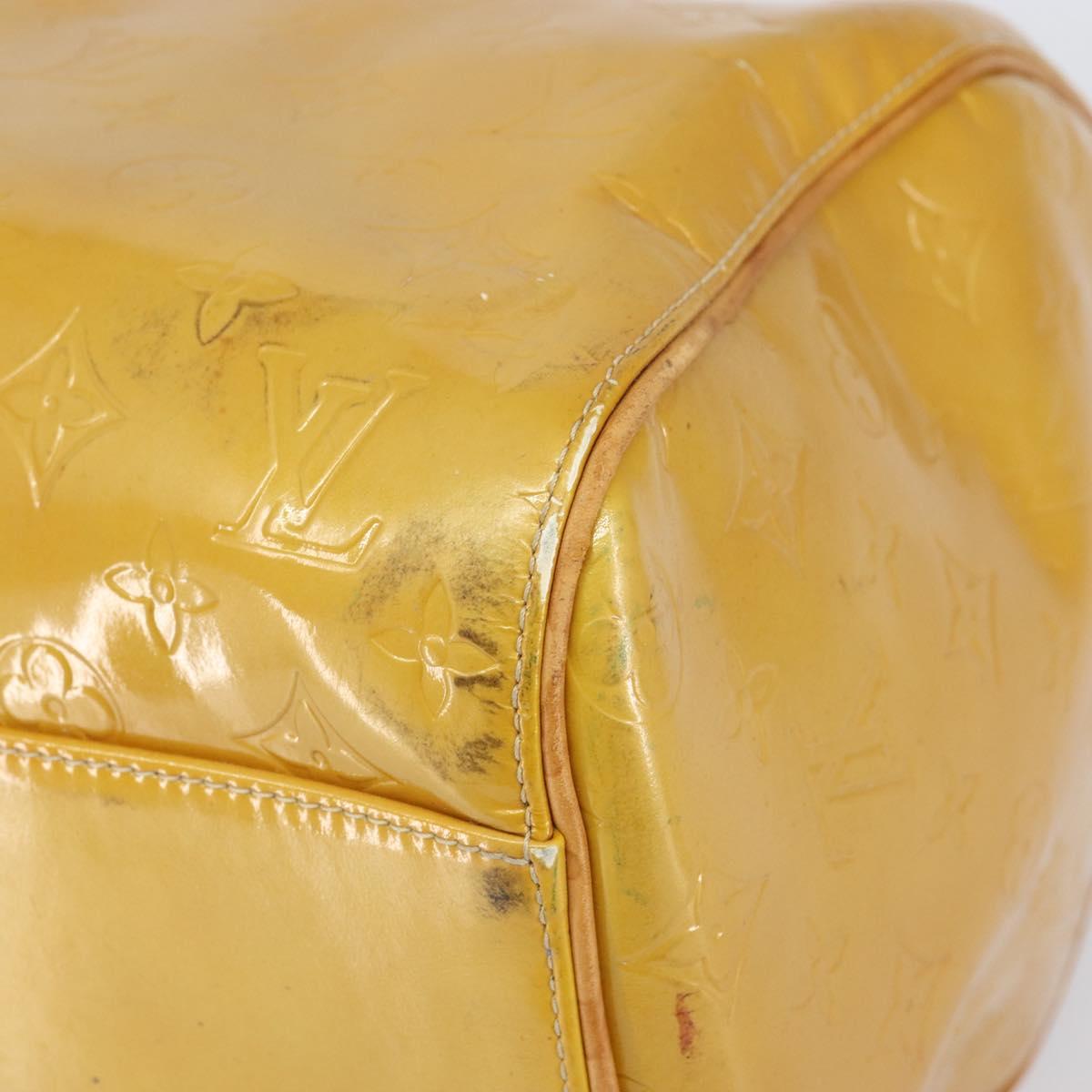 LOUIS VUITTON Monogram Vernis Mercer Boston Bag Beige M91000 LV Auth 156517