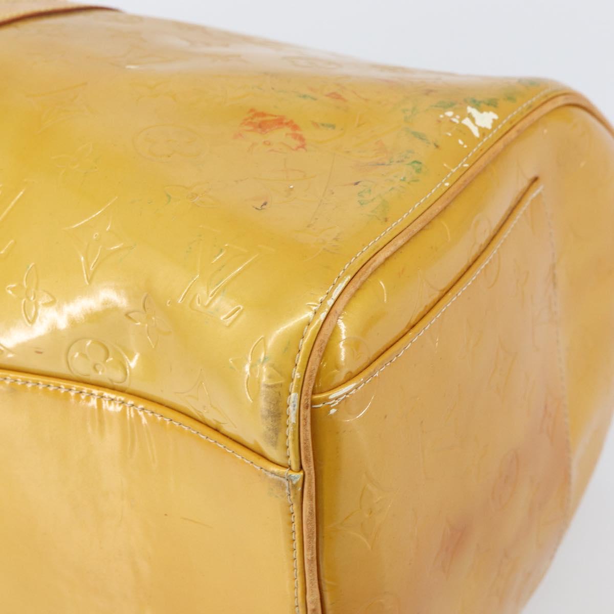 LOUIS VUITTON Monogram Vernis Mercer Boston Bag Beige M91000 LV Auth 156517