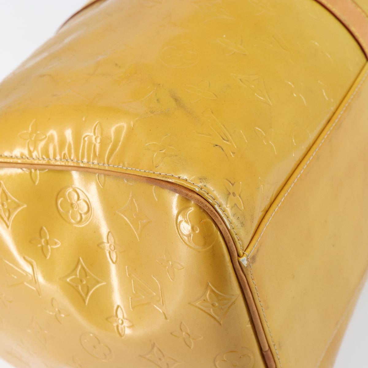 LOUIS VUITTON Monogram Vernis Mercer Boston Bag Beige M91000 LV Auth 156517