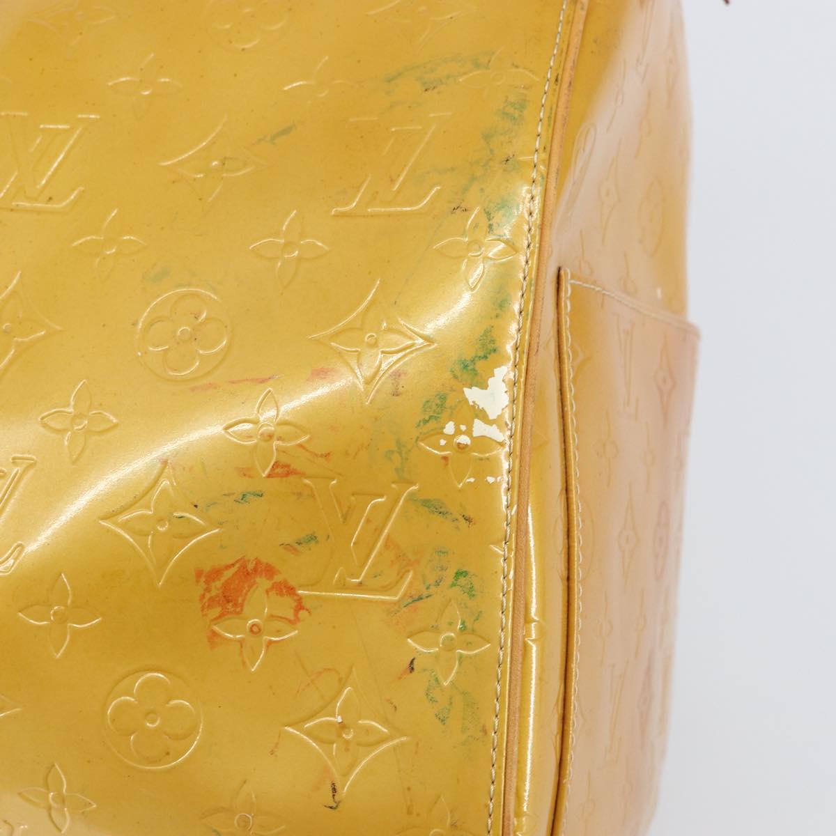 LOUIS VUITTON Monogram Vernis Mercer Boston Bag Beige M91000 LV Auth 156517