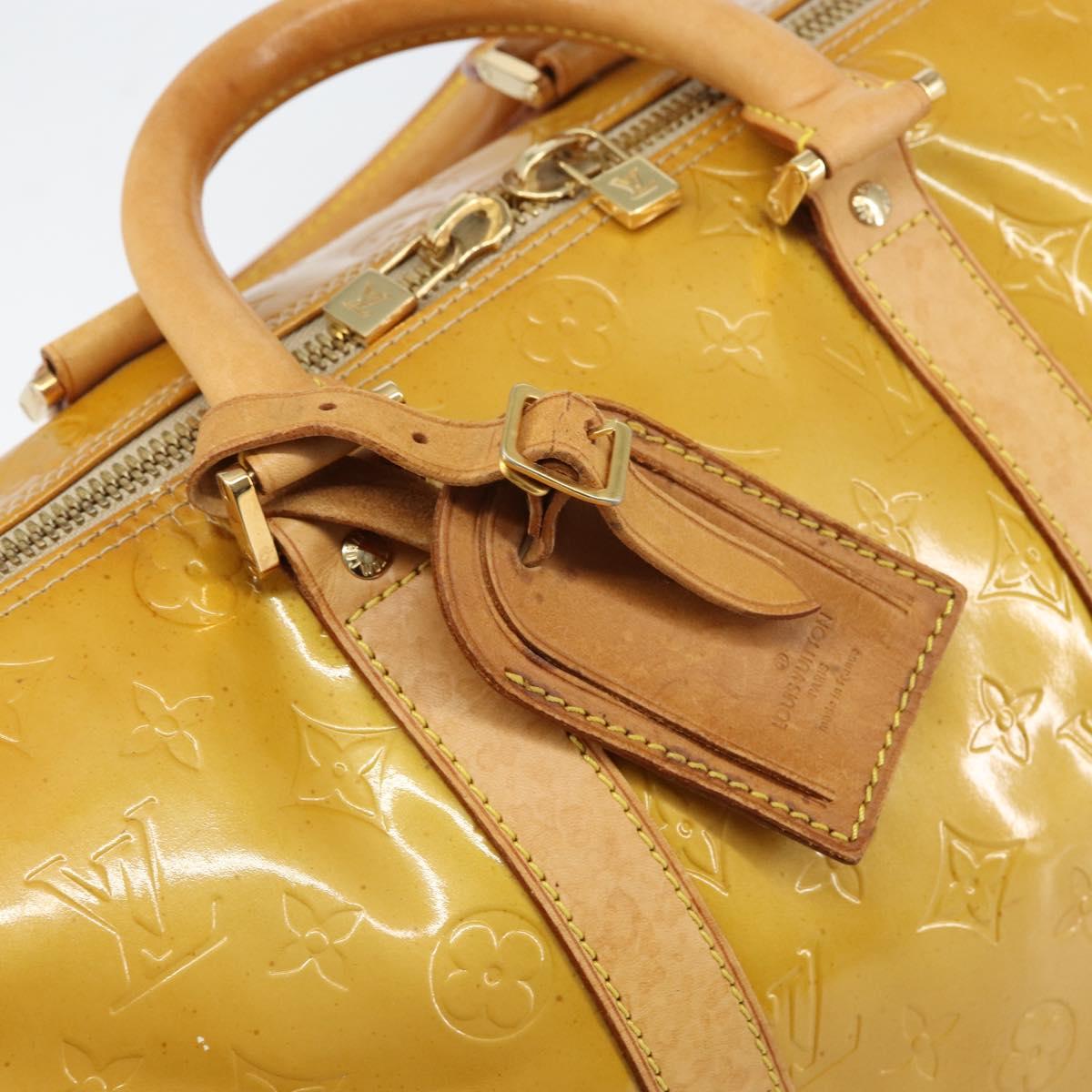 LOUIS VUITTON Monogram Vernis Mercer Boston Bag Beige M91000 LV Auth 156517