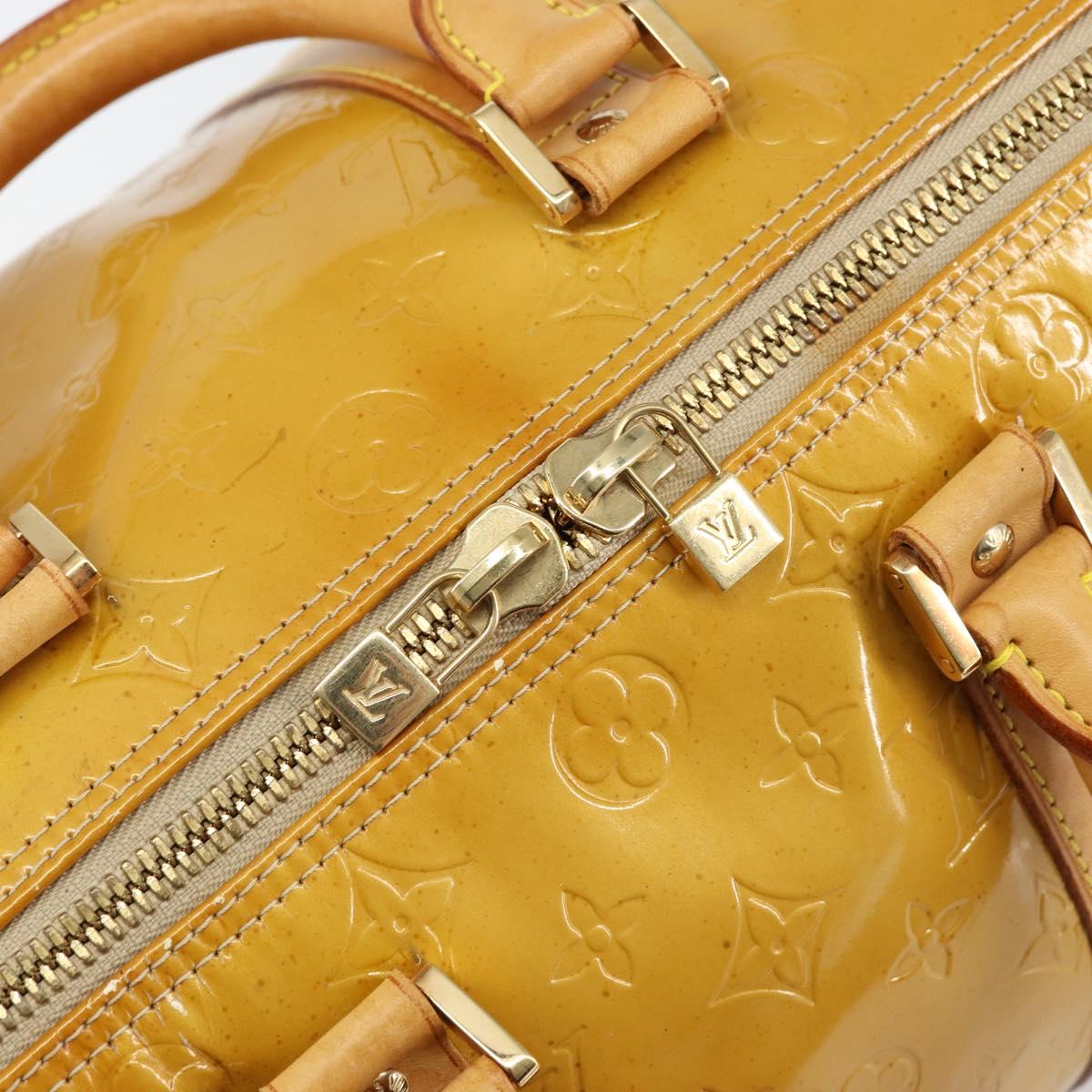 LOUIS VUITTON Monogram Vernis Mercer Boston Bag Beige M91000 LV Auth 156517