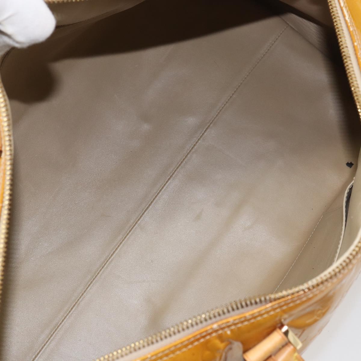 LOUIS VUITTON Monogram Vernis Mercer Boston Bag Beige M91000 LV Auth 156517