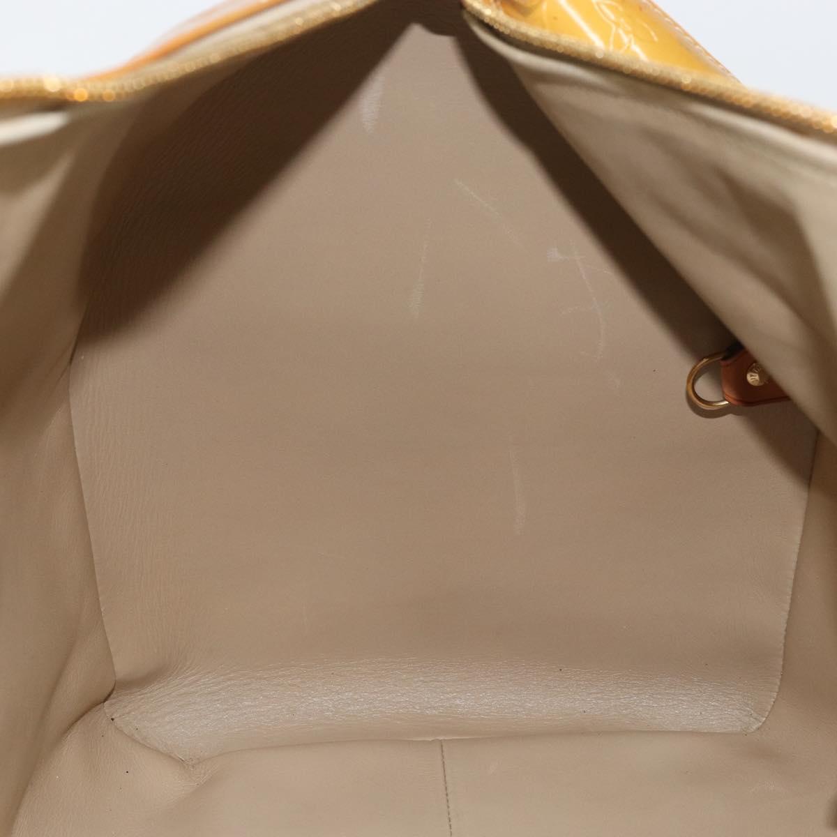 LOUIS VUITTON Monogram Vernis Mercer Boston Bag Beige M91000 LV Auth 156517