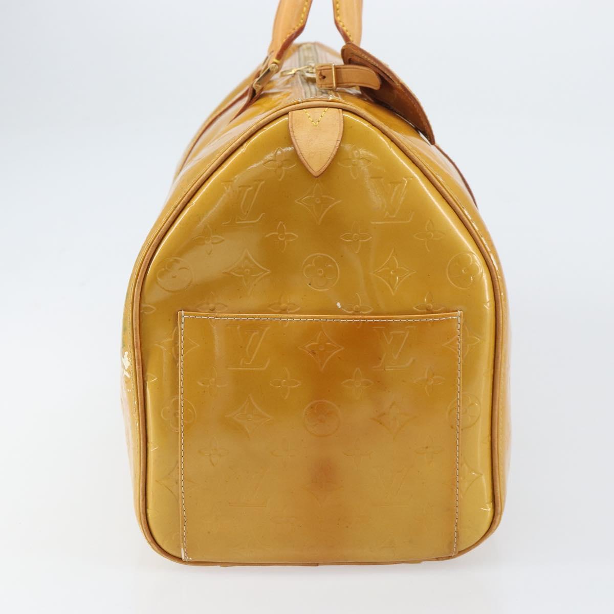 LOUIS VUITTON Monogram Vernis Mercer Boston Bag Beige M91000 LV Auth 156517