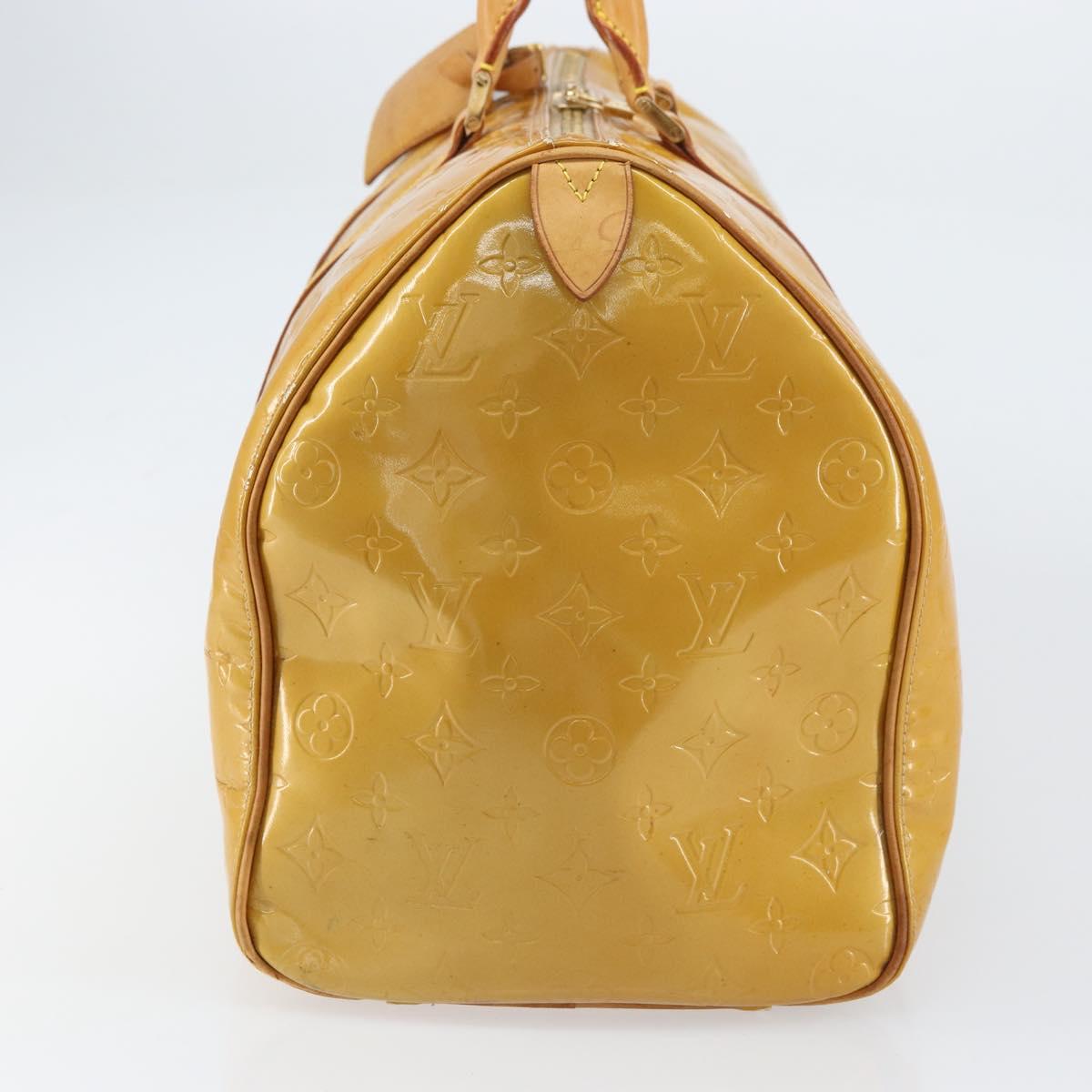 LOUIS VUITTON Monogram Vernis Mercer Boston Bag Beige M91000 LV Auth 156517