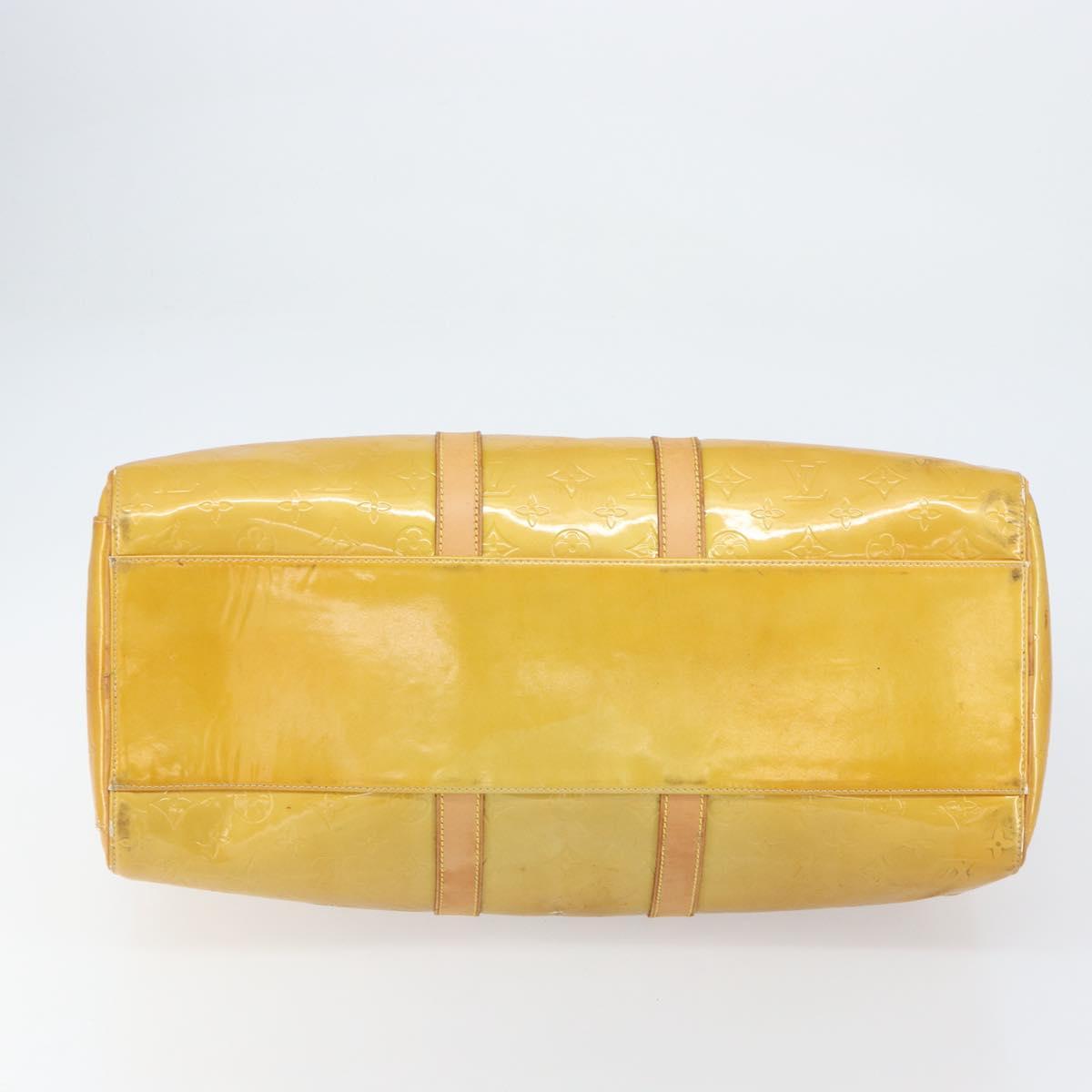 LOUIS VUITTON Monogram Vernis Mercer Boston Bag Beige M91000 LV Auth 156517