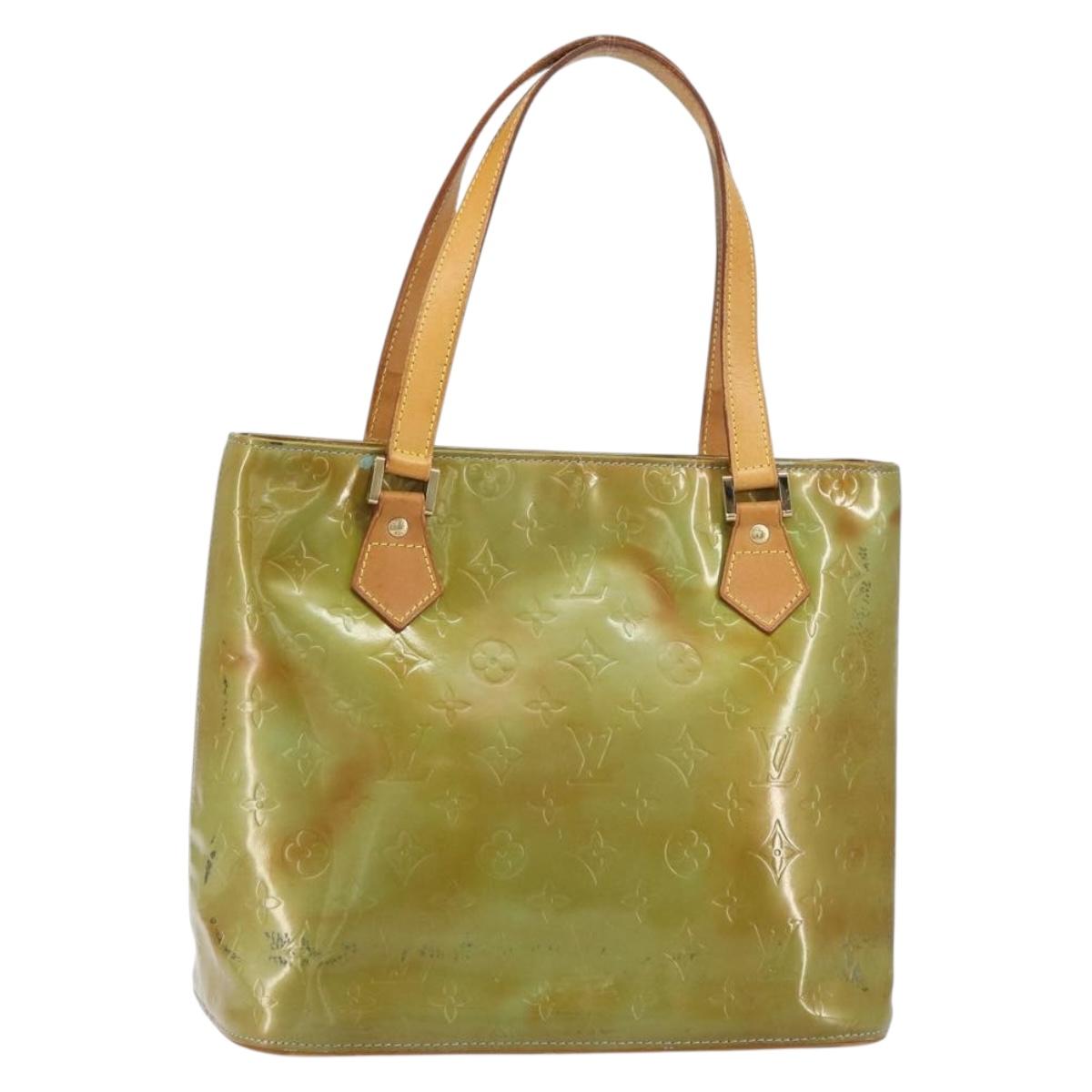 LOUIS VUITTON Monogram Vernis Houston Hand Bag Baby Blue M91005 LV Auth 156520