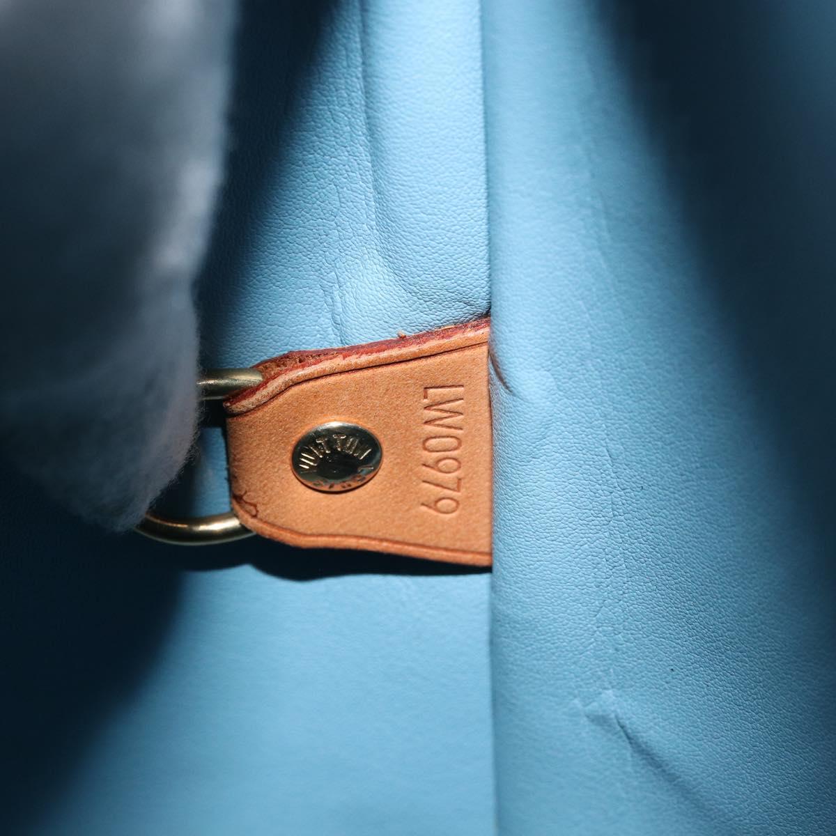 LOUIS VUITTON Monogram Vernis Houston Hand Bag Baby Blue M91005 LV Auth 156520