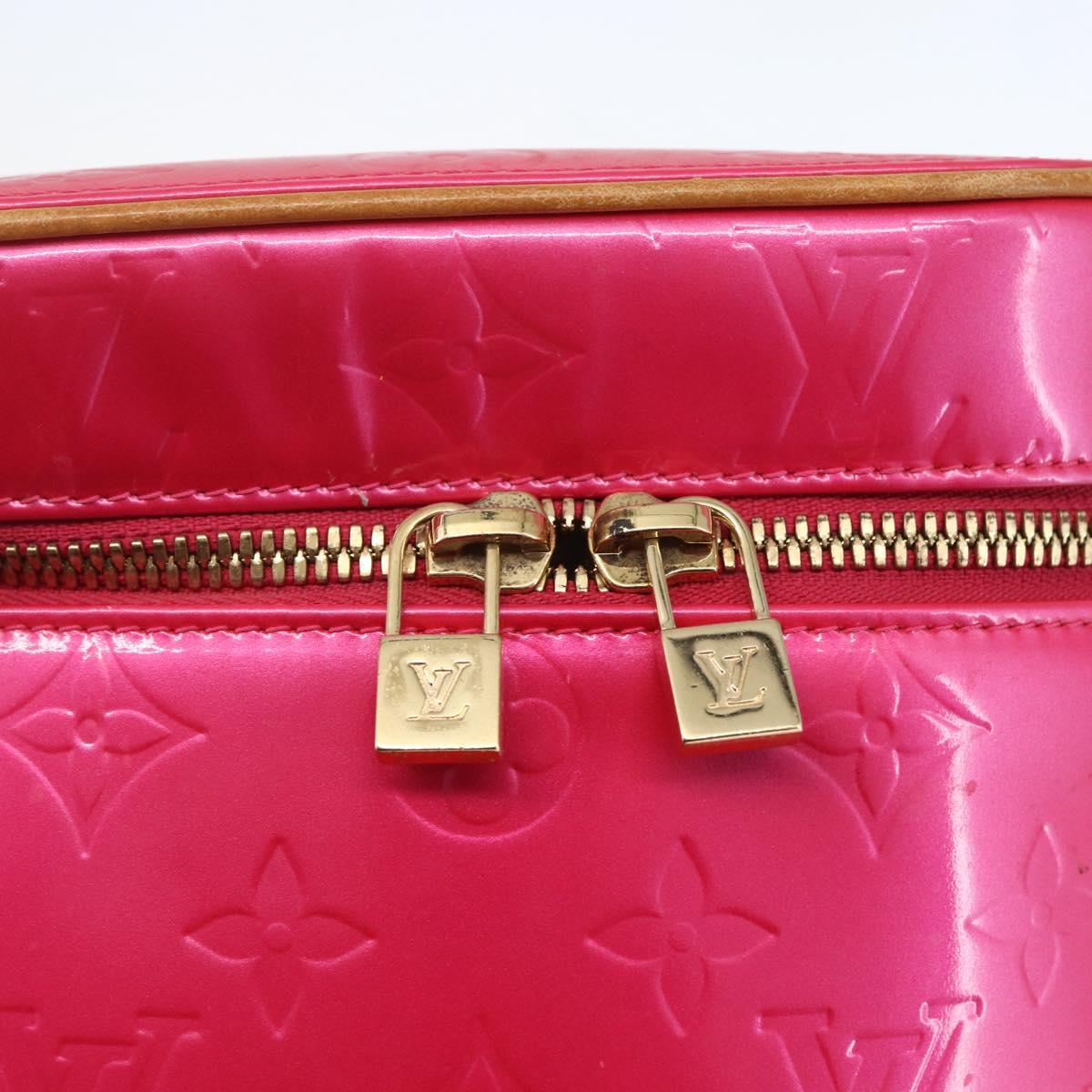 LOUIS VUITTON Vernis Sullivan Vertical Bag Fuchsia Pink M91259 LV Auth 156526V