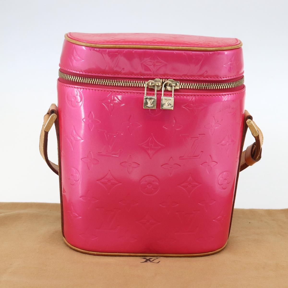 LOUIS VUITTON Vernis Sullivan Vertical Bag Fuchsia Pink M91259 LV Auth 156526V