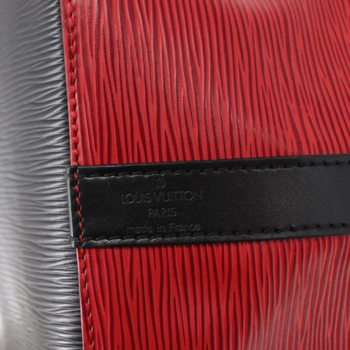 LOUIS VUITTON Epi Petit Noe Shoulder Bag Bicolor Black Red M44017 LV Auth 156533