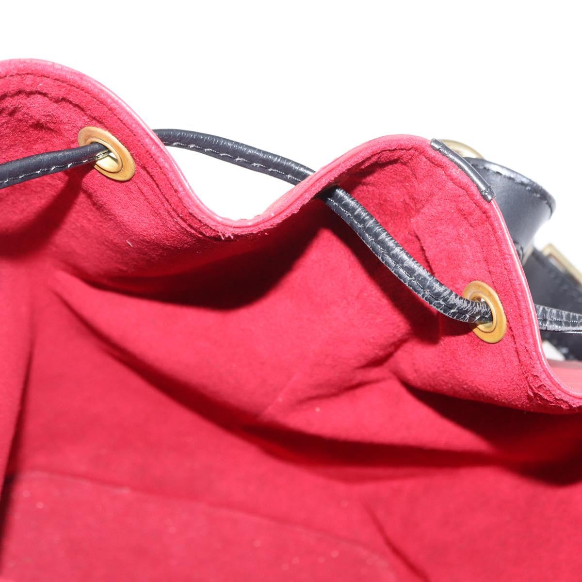 LOUIS VUITTON Epi Petit Noe Shoulder Bag Bicolor Black Red M44017 LV Auth 156533