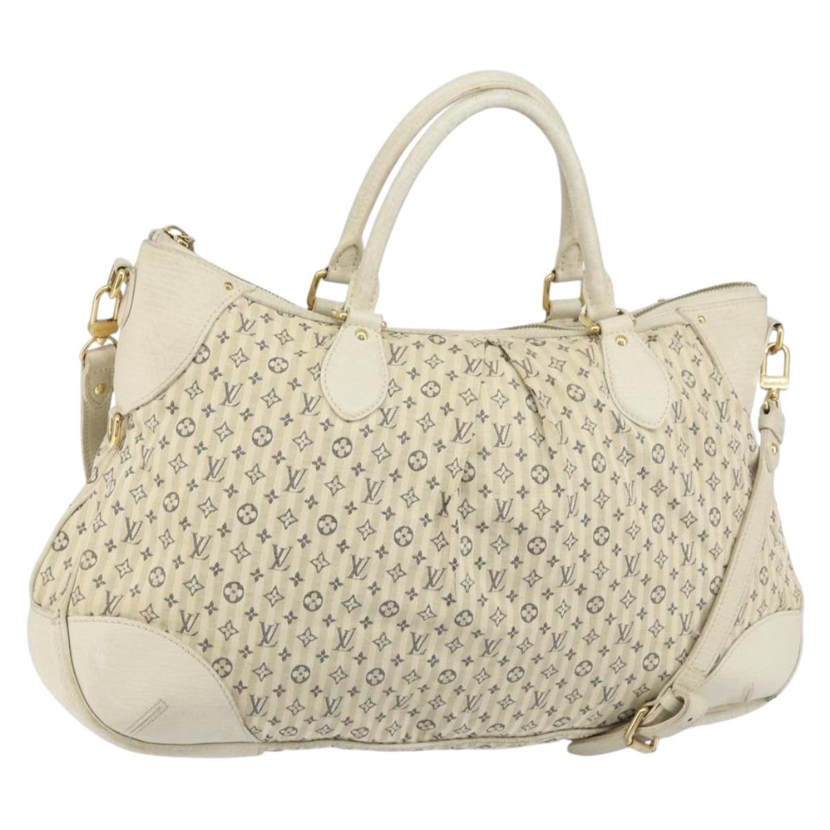 LOUIS VUITTON Monogram Mini Lin Croisette Marina GM Bag Blue M95492 Auth 156543