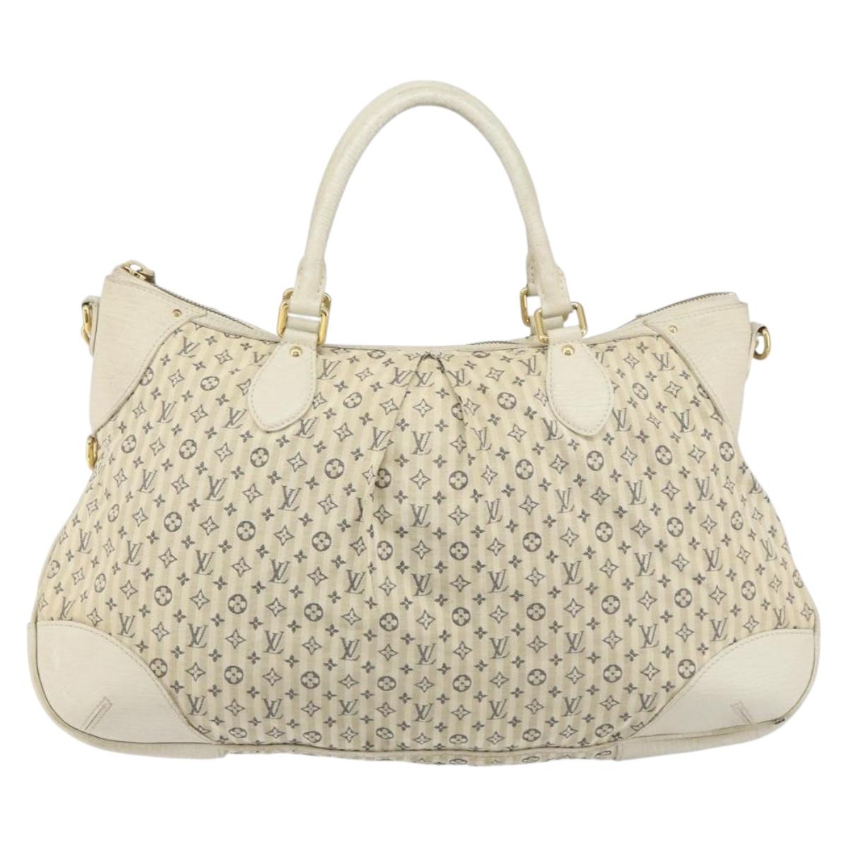 LOUIS VUITTON Monogram Mini Lin Croisette Marina GM Bag Blue M95492 Auth 156543