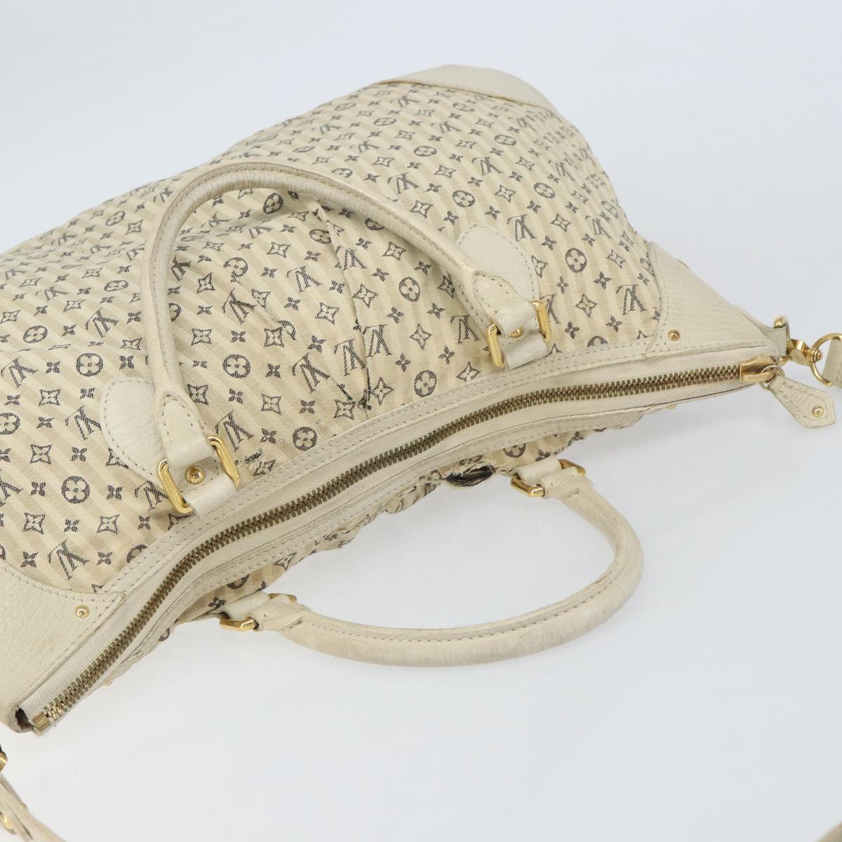 LOUIS VUITTON Monogram Mini Lin Croisette Marina GM Bag Blue M95492 Auth 156543